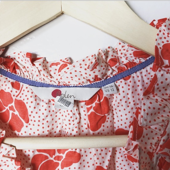 boden ruffle floral white top plus size 16 - Picture 3 of 5